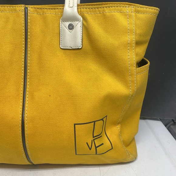 Diane Von Furstenberg Yellow Canvas Tote Bag - Picture 4 of 17
